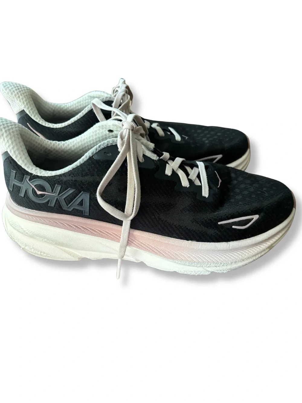 HOKA Clifton 9 Women’s Running Shoes Black Pink US 8.5 Athletic